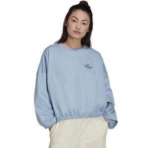 Adidas Originals Cropped Crewneck Sweatshirt - Sky Blue - Women's Medium NWOT